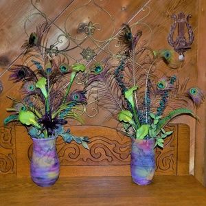 Peacock~ Calla Lily~ Eucalyptus Wedding Home Decor